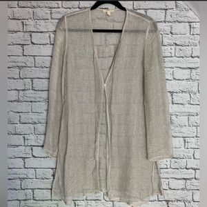 Eileen Fisher Women’s Costal Lightweight Cardigan Size S Color Linen silver grey